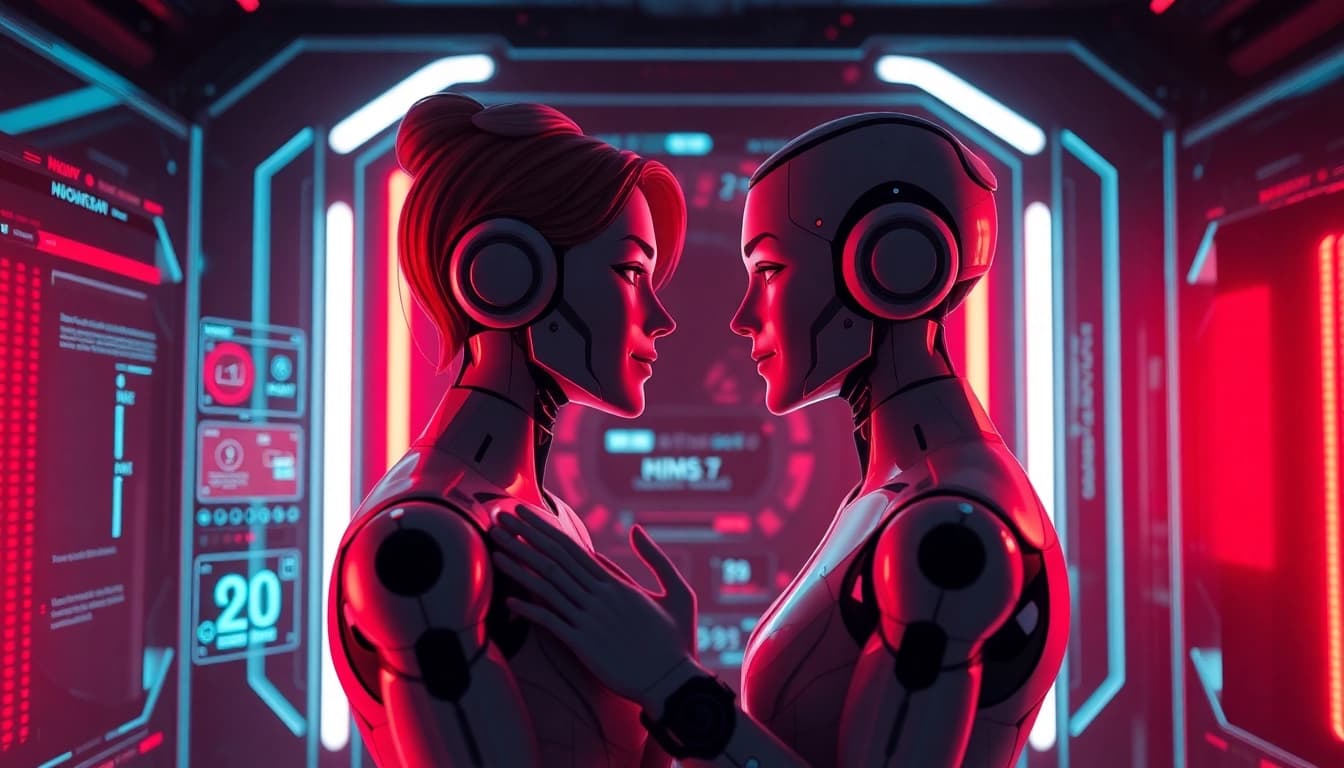 Engaging scene of character ai nsfw interaction featuring customizable AI characters in a romantic roleplay.