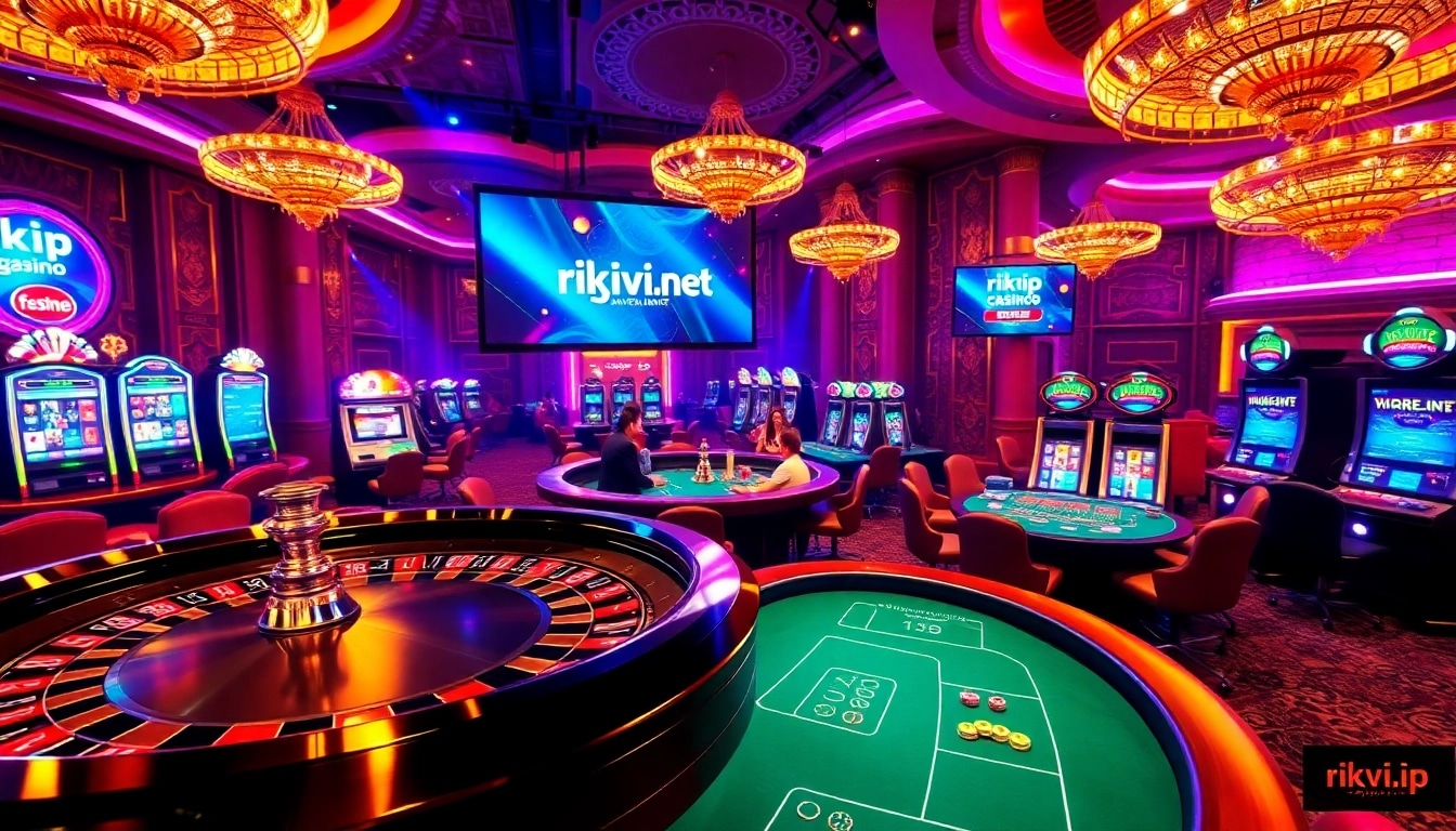 Experience the thrill of gambling at rikvip.gb.net with an engaging casino scene filled with exciting games.