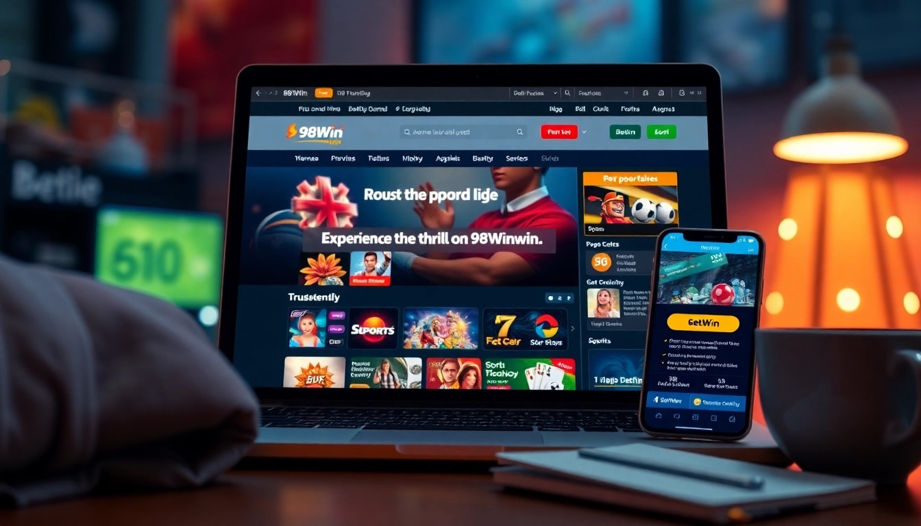 Engaging betting interface on 98winwin.live showcasing sports and slots.