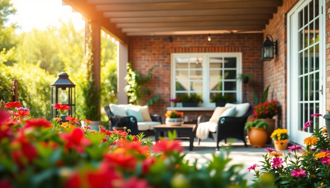 Enhance your outdoor area with stylish patio additions featuring comfortable furniture and vibrant decor.
