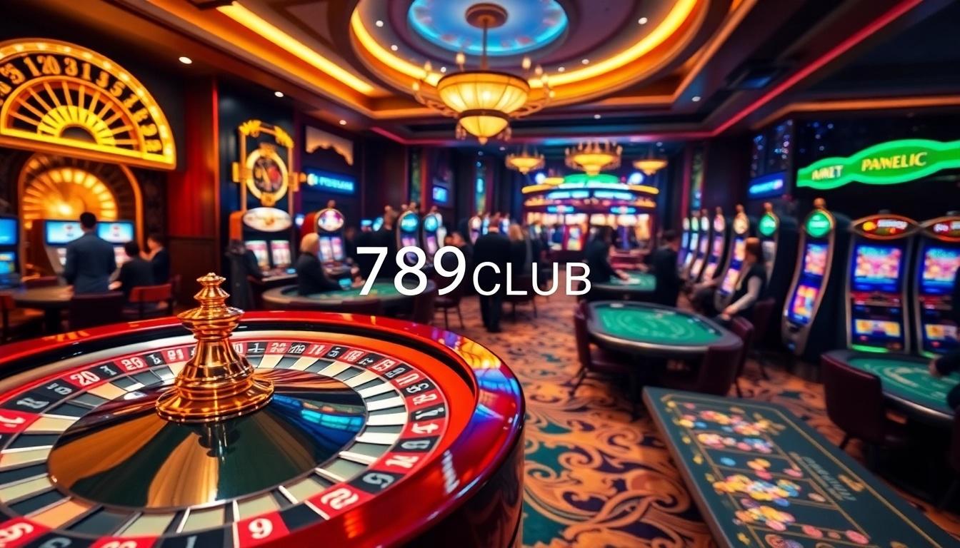 Experience the thrill of 789CLUB with immersive gaming tables and vibrant casino atmosphere.