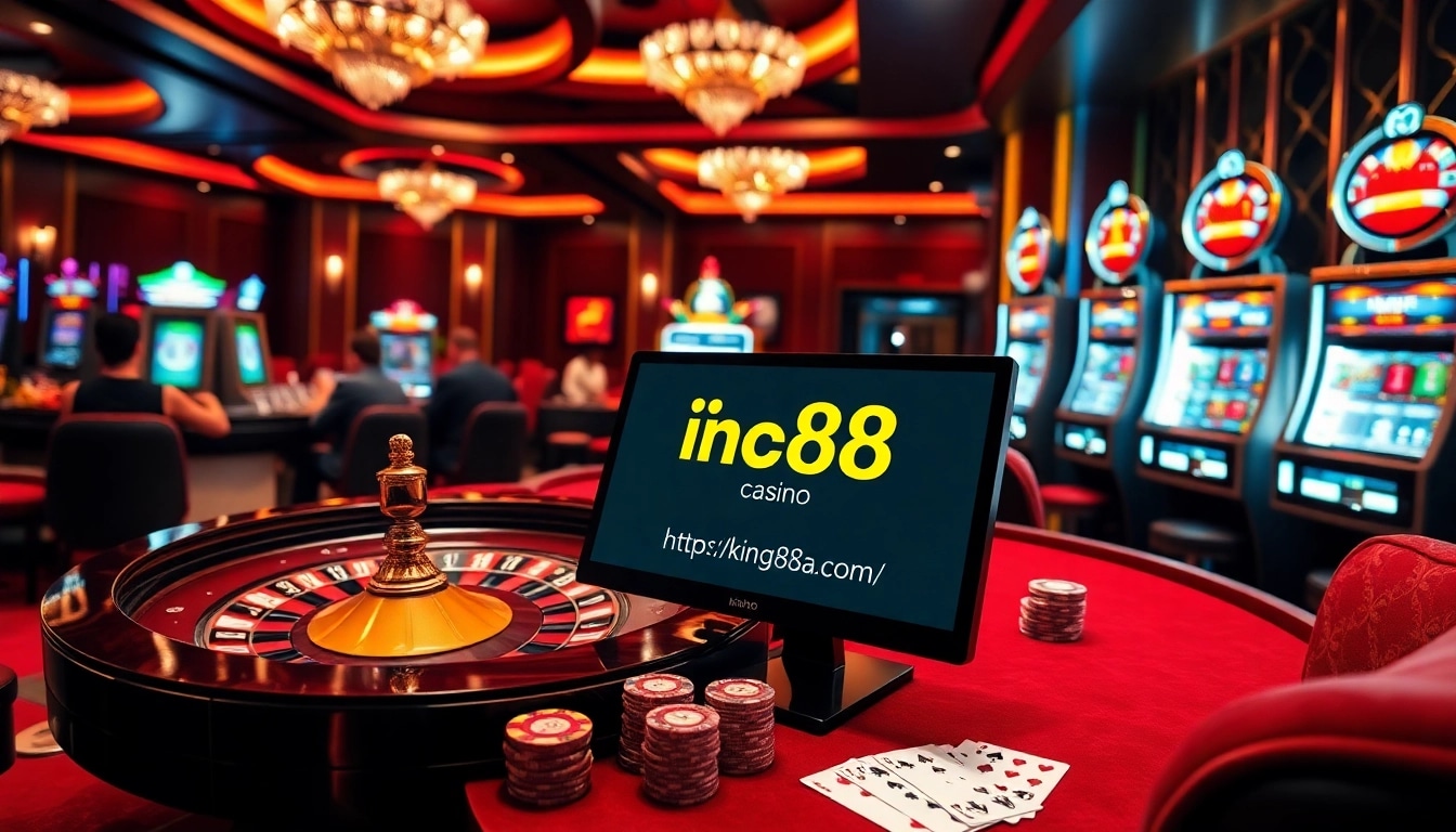 Experience thrilling gameplay at https://king88sa.com/ with exciting roulette and poker action in a luxurious casino ambiance.