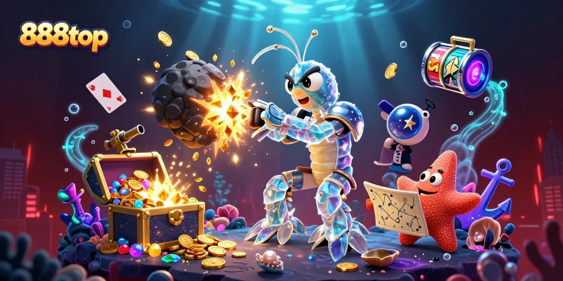 Experience thrilling wins at 888top with engaging gameplay featuring gold coins, vibrant characters, and slot reels.