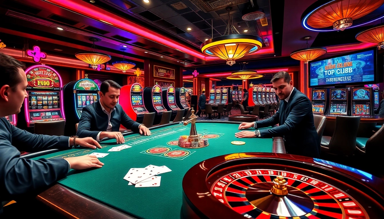 topclub players enjoy an intense poker game at a luxurious casino table