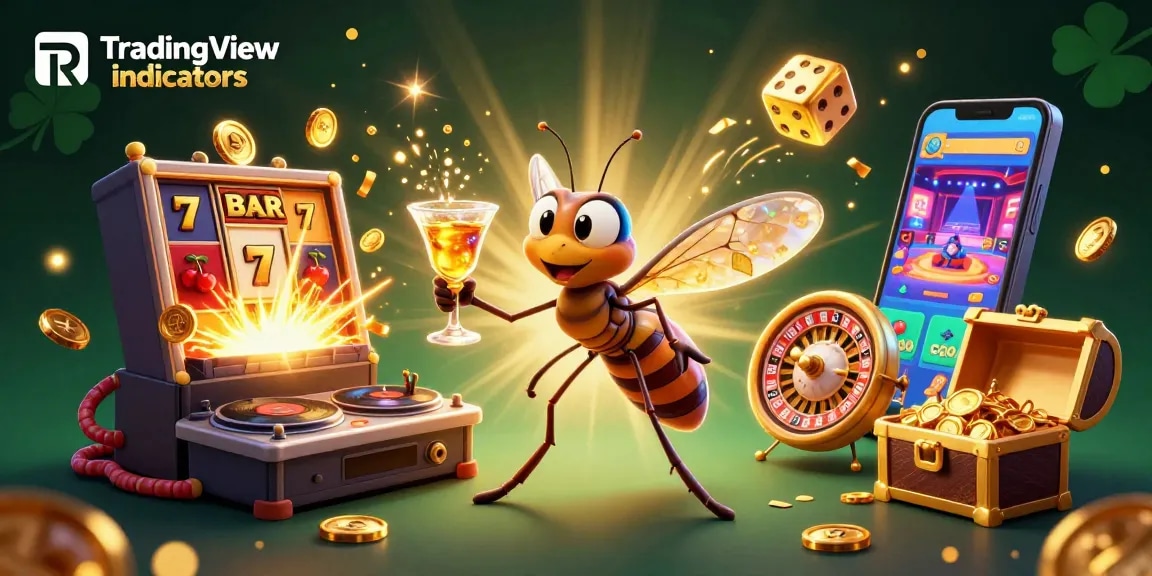Engage with TradingView indicators through this vibrant casino-themed digital illustration