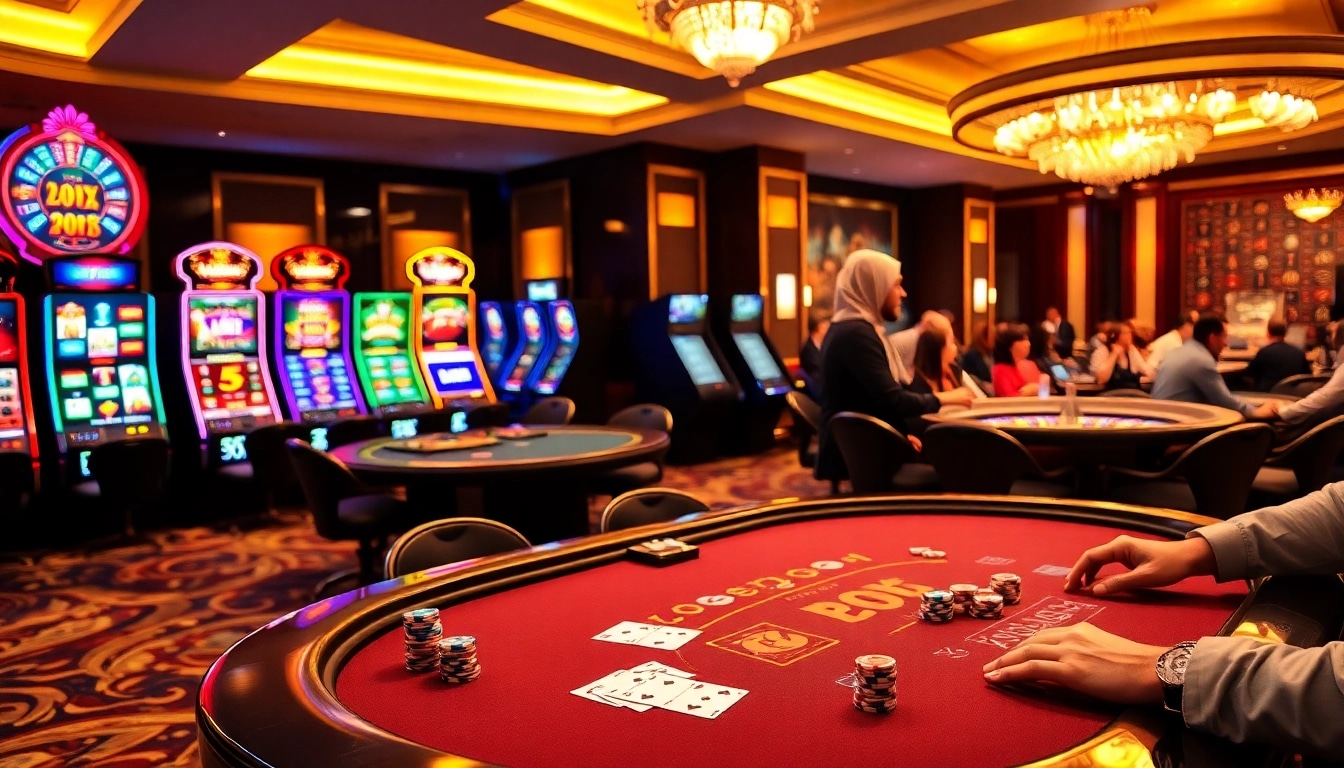 Experience the thrill of e2bet with vibrant gambling action at a luxurious casino.