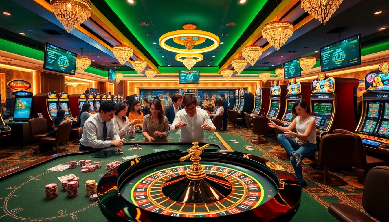 Experience thrilling gambling action at 69vn.gb.net with vibrant casino visuals and engaging players.