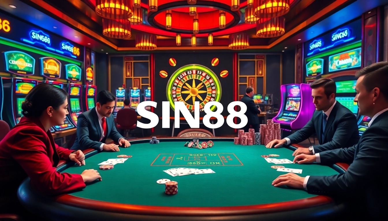 Experience the thrill of high-stakes gaming at SIN88 casino with vibrant tables and rich visuals.