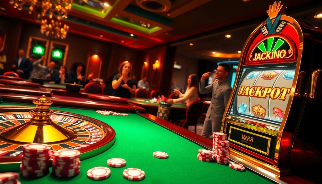 Experience thrilling wins at https://rr88.bar/ with vibrant casino scenes featuring roulette and poker.