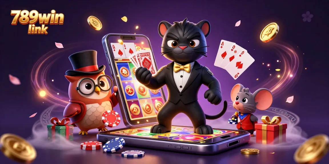 Experience thrilling gameplay with 789win link; stylish characters present casino excitement.