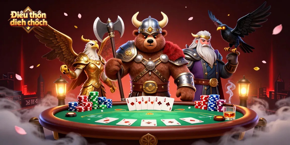 Engage with Điều khoản điều kiện at this vibrant casino scene featuring dynamic poker elements.