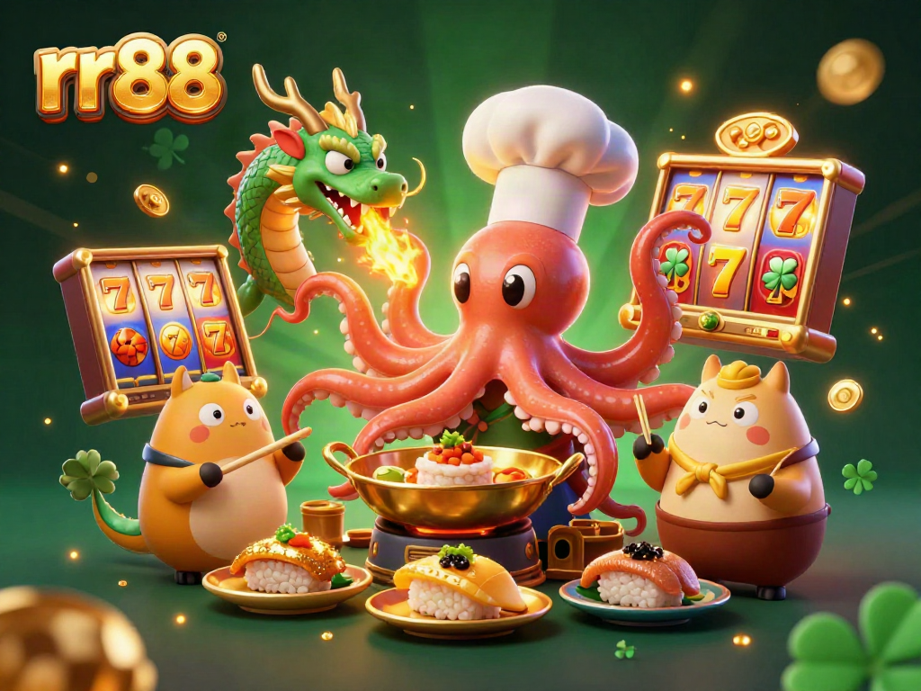 Experience thrilling gaming with rr88's colorful slot machines featuring lucky symbols and vibrant characters.