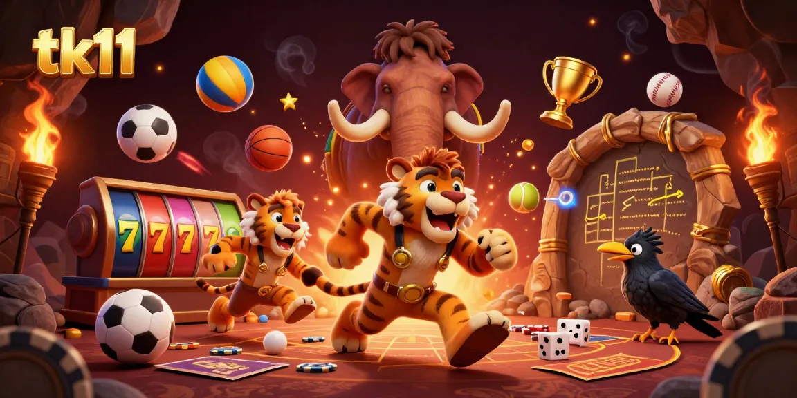 Witness the excitement of tk11 in a vibrant 3D casino scene with dynamic elements and lively characters.