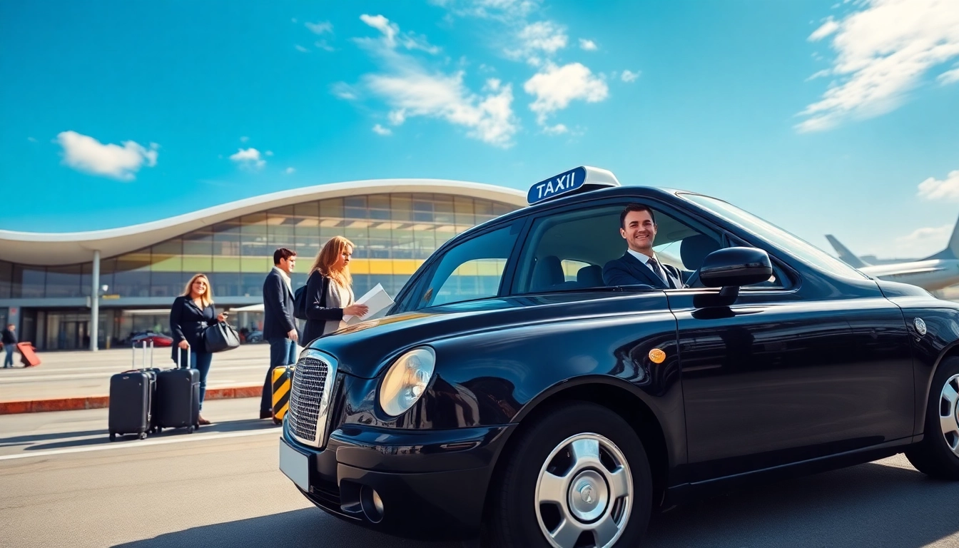 Taxi at Heathrow Airport providing efficient transport services for travelers.