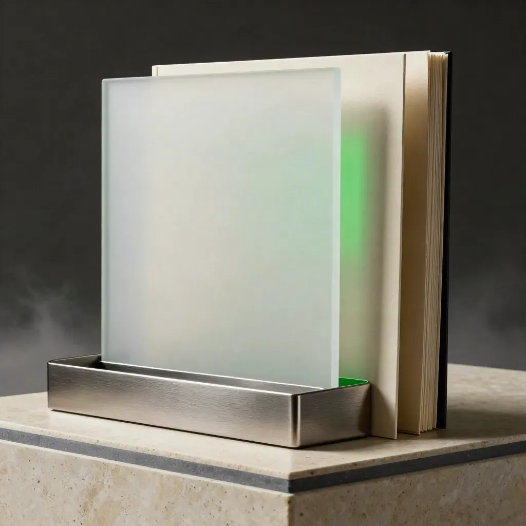 Tiered finance bundle on pale stone with dramatic light and a green flare