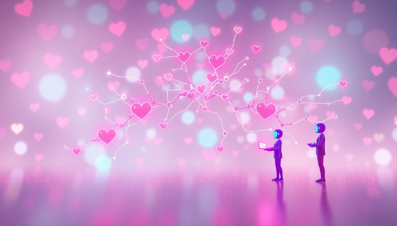 Explore the connection between human emotions and sex AI through vibrant neural pathways and digital chatbots.