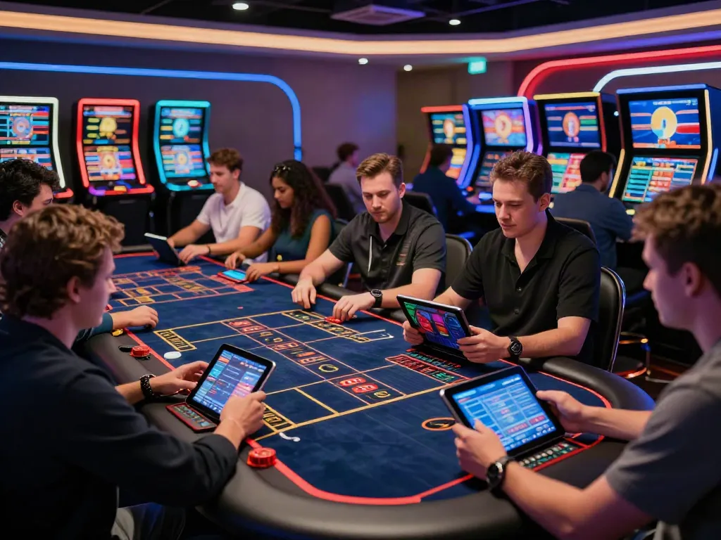 Players engaged in thrilling online gambling with TX88 displaying live odds and vibrant digital environment.