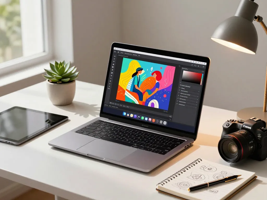 Creating art with Nano Banana Pro AI image editor in a modern workspace.