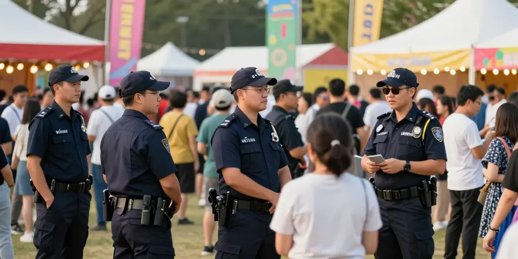 Event Security team maintaining safety at a community festival, trusted local service in action.