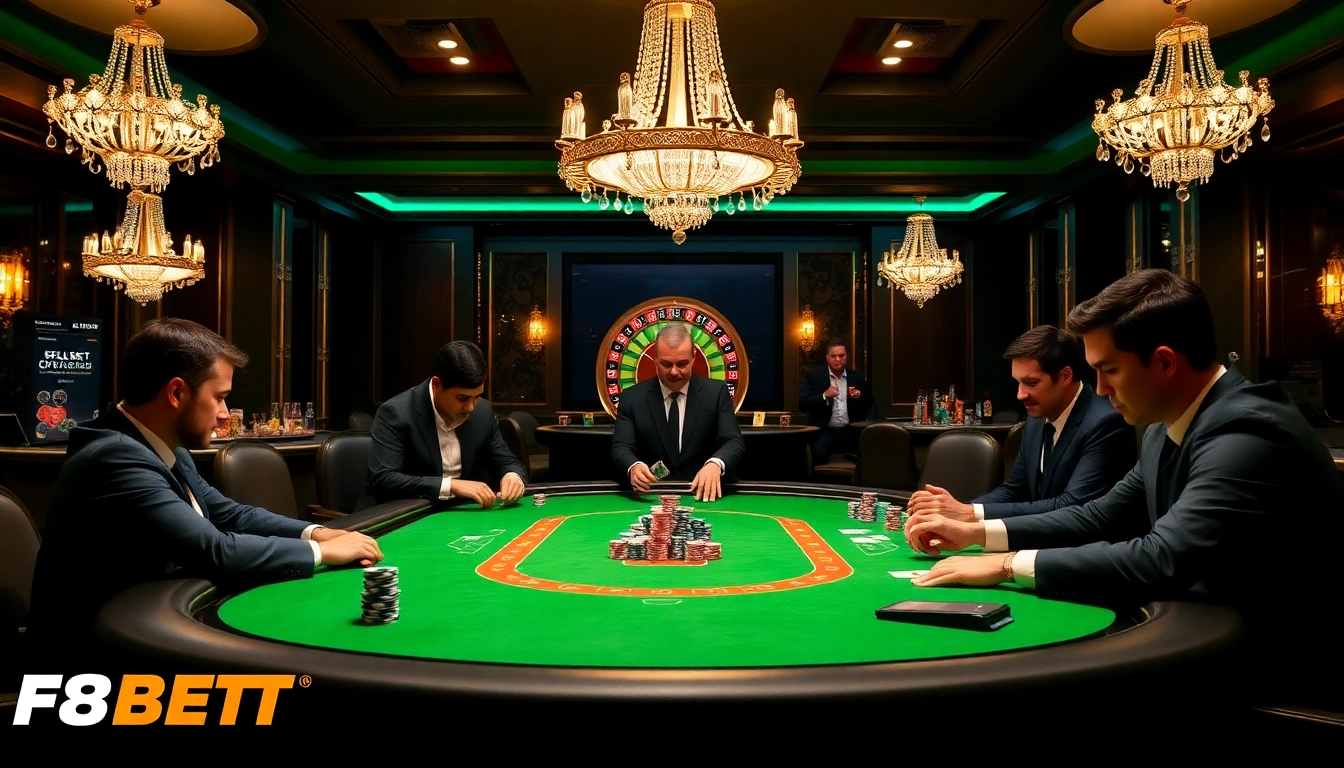 Experience high-stakes poker at F8BET, engaging in thrilling casino games.