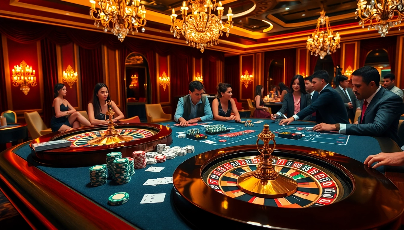 Experience the thrill of winning at the 789win club with poker chips and a Roulette wheel.