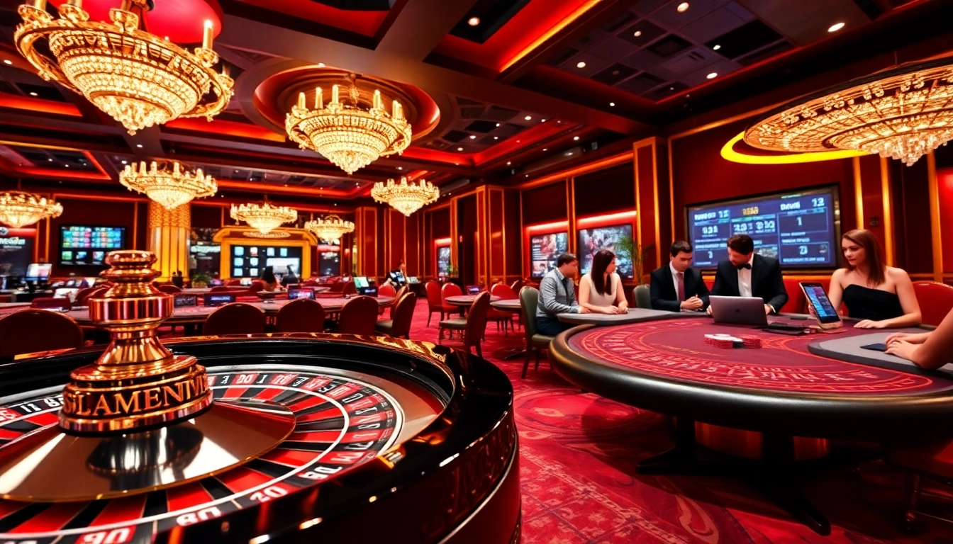 Engaged players enjoying games while questioning nhà cái red88 có uy tín không at a luxurious casino.