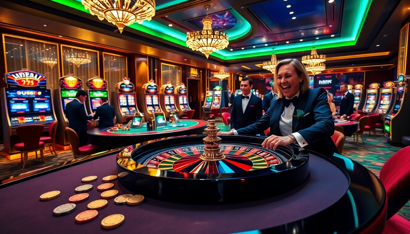 Experience exhilarating wins at thabet com's upscale casino, featuring roulette and slot machines.
