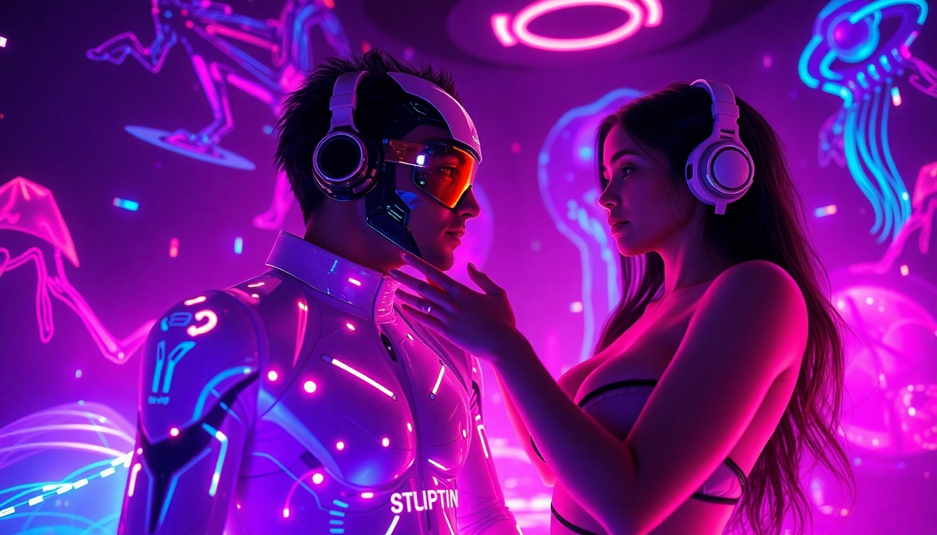 AI-generated porn AI setting with immersive roleplay visuals in a futuristic, sensual atmosphere.
