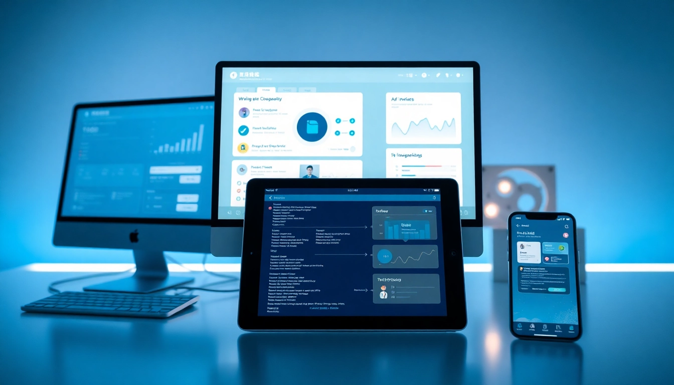 可视化美洽官网智能客服平台，搭配现代设备与数据分析。