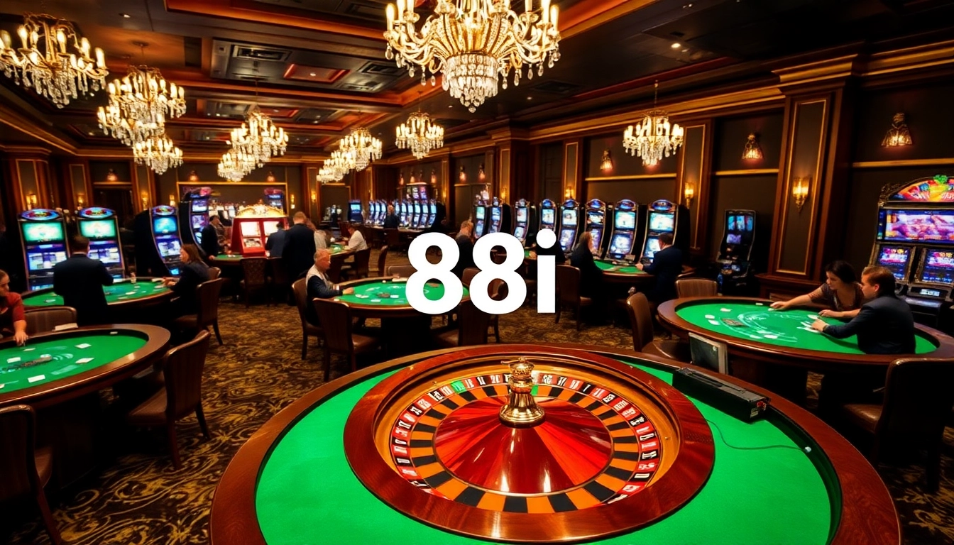 Players celebrating wins at casino tables, showcasing vibrant 88i gaming excitement.