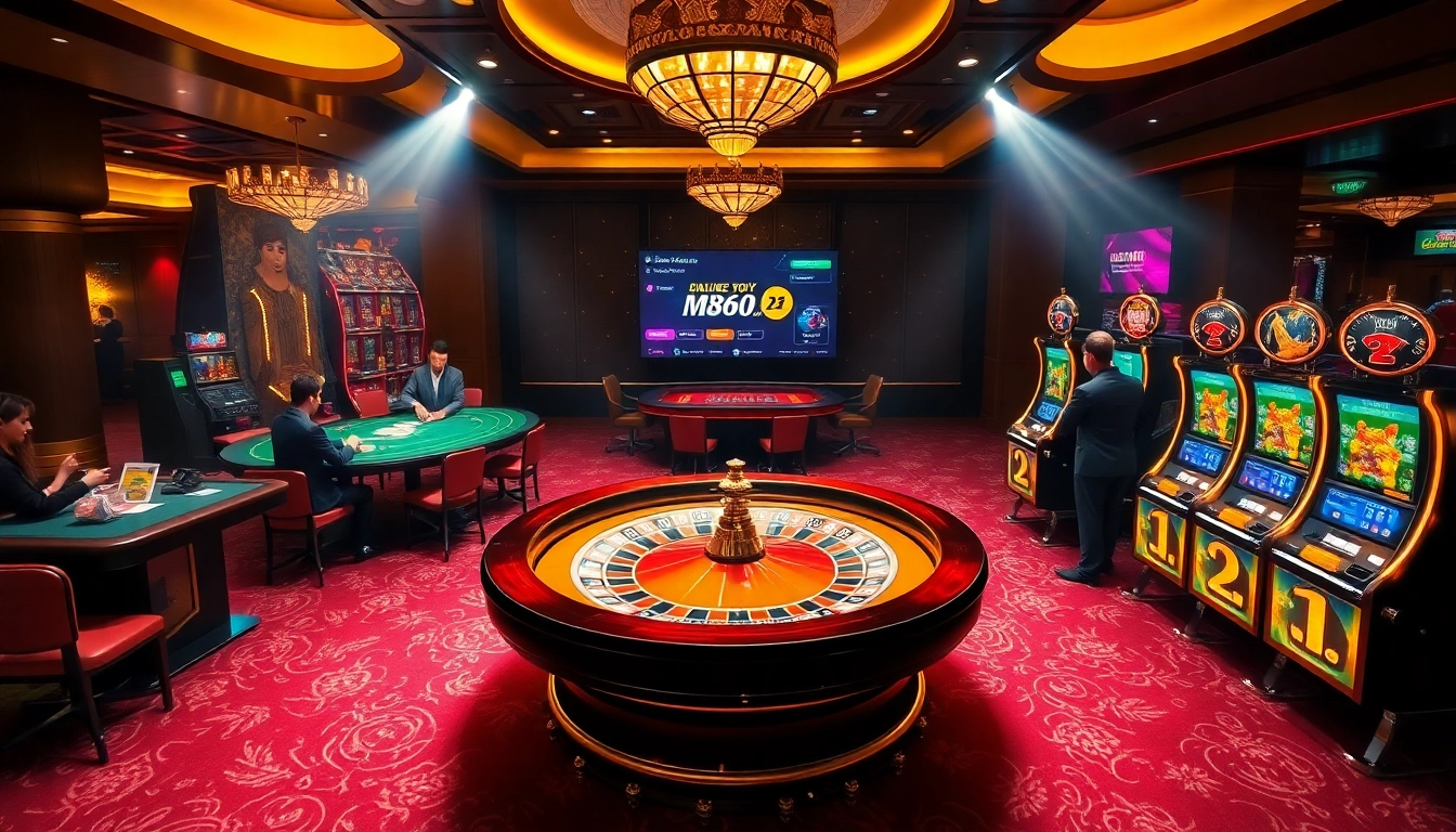 Players enjoying an exciting roulette game in a luxurious casino atmosphere at mb66-th.com.
