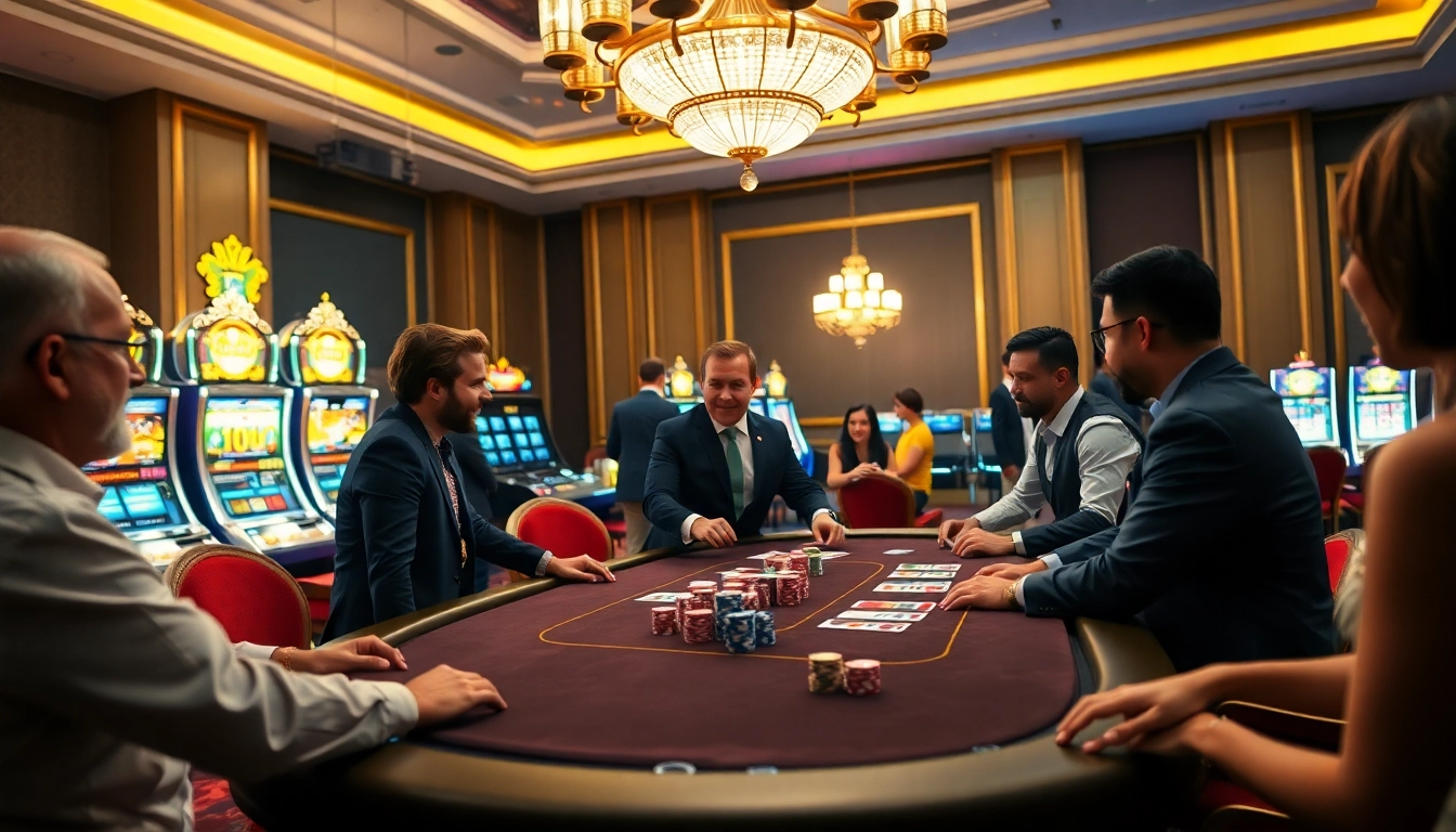Experience the thrill of high-stakes poker at Thabet casino, featuring colorful chips and vibrant ambiance.