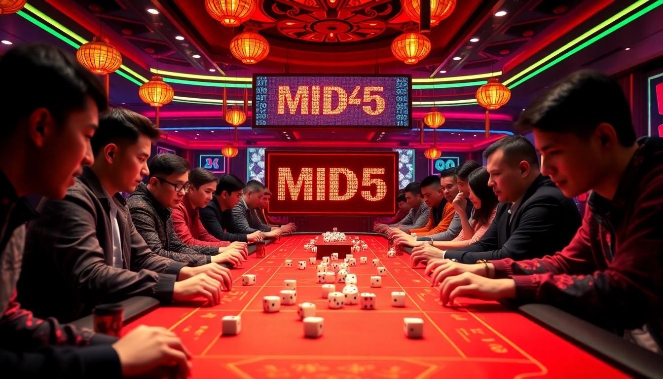 Tài Xỉu MD5 gaming session highlighting players and digital results.