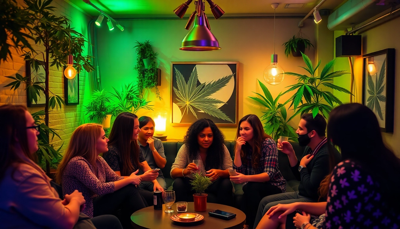 Les membres profitent du Green Guyz club cannabis madrid dans une atmosphère chaleureuse et accueillante.