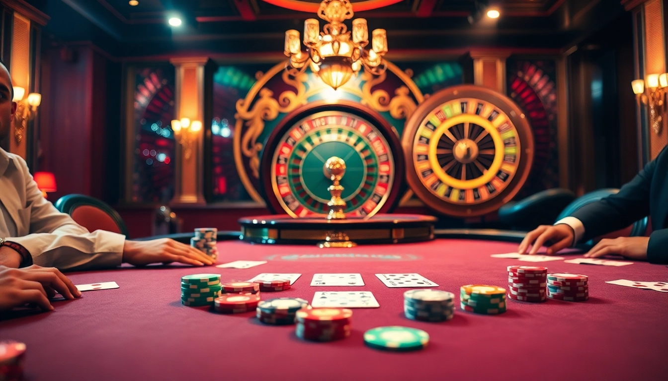 Experience the thrill of gambling with players at a poker table and roulette wheel at https://s80web.com/.