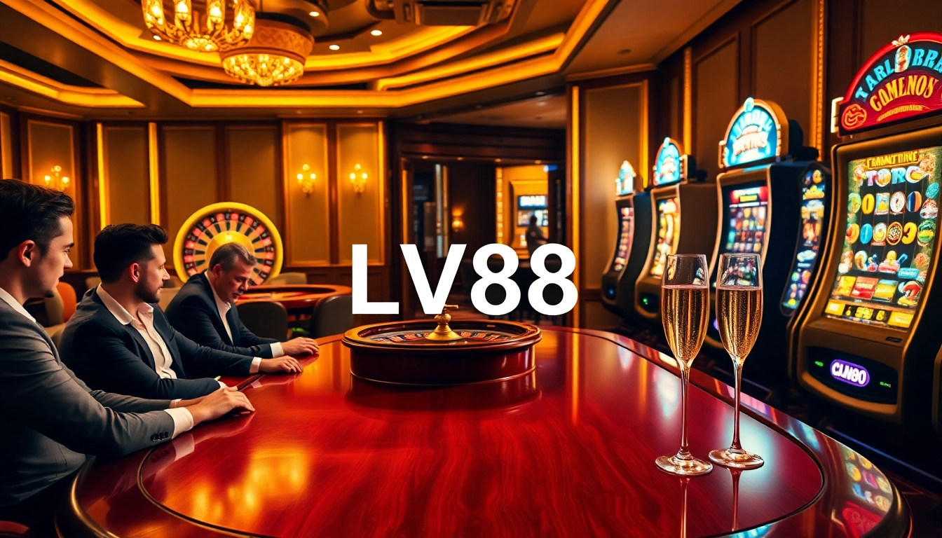 Players at the LV88 casino table strategizing their next moves in a luxury setting.