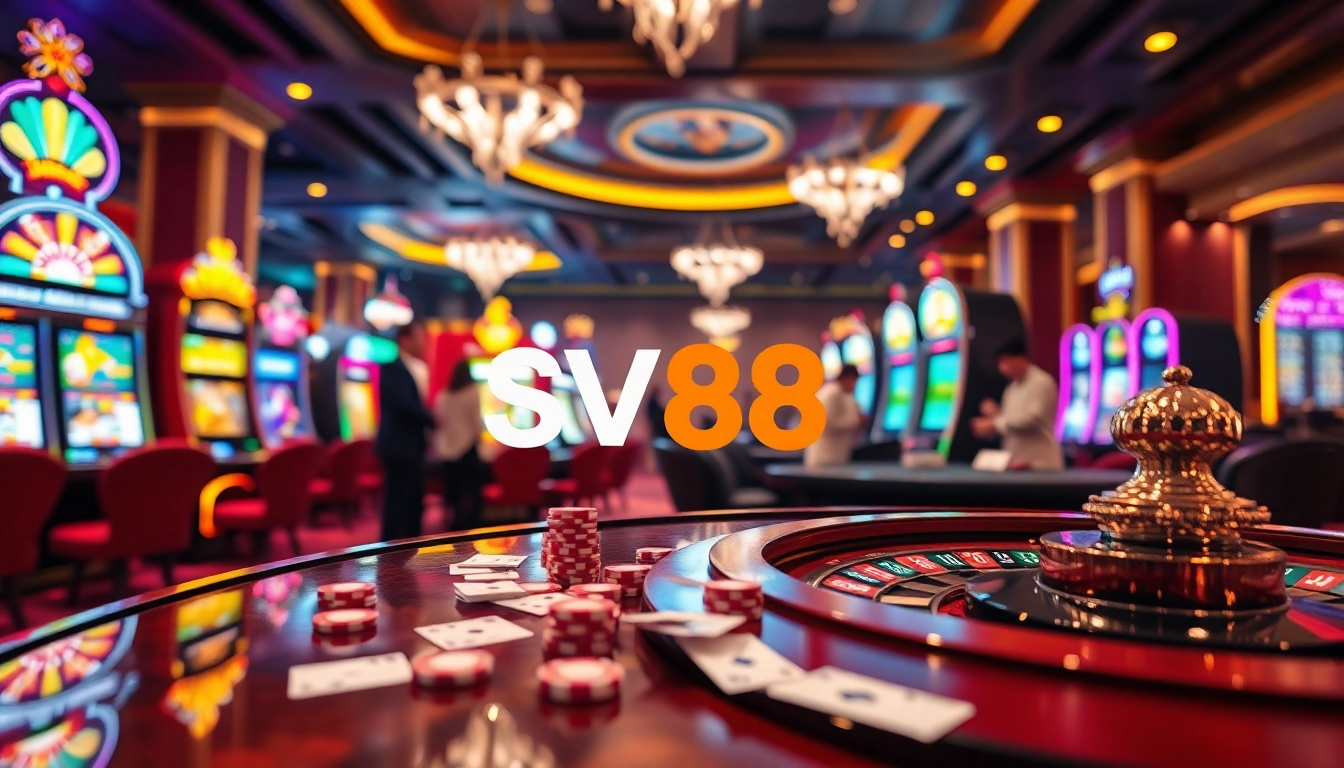 Experience thrilling gambling adventures with SV88 in this vibrant casino scene.